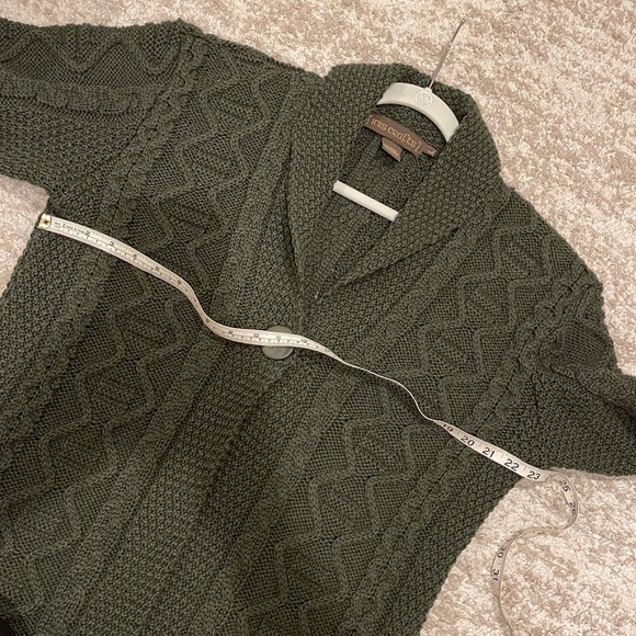 Inis Crafts Cardigan Sweater Green Wool Size Large - Picture 6 of 9
